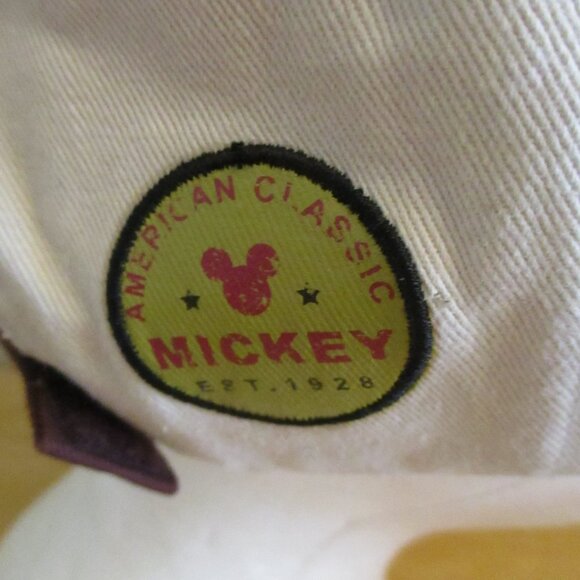 Disney Store Mickey Mouse Unisex Baseball Cap/Hat, Beige, Brown Brim, Adjustable - Picture 5 of 13